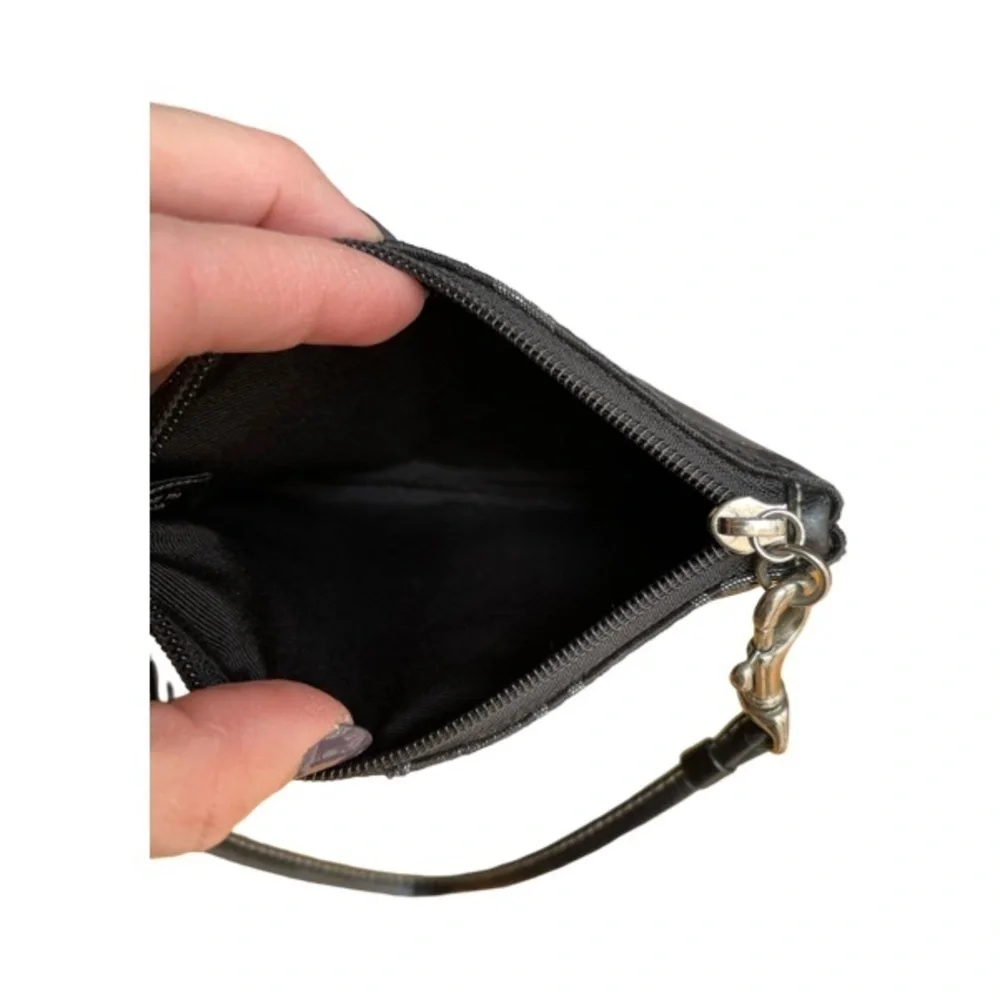 Coach Black/Silver Logo Wristlet
